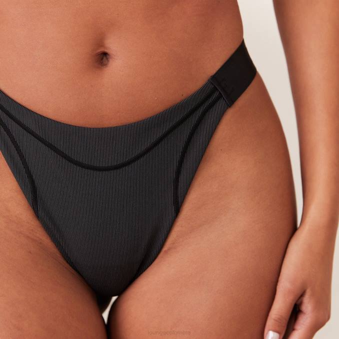 calzoncillos conscientes de canalé mujer negro Lounge ropa interior R88Z454