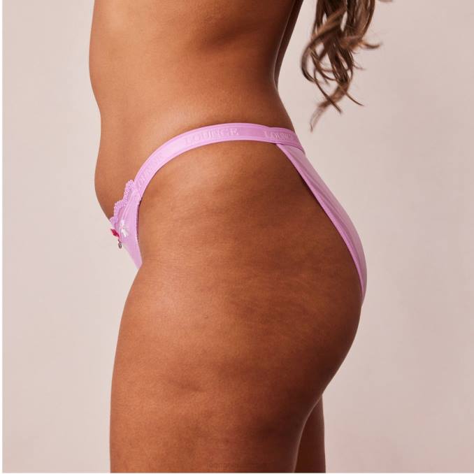 calzoncillos triangulares de canalé con estampado floral mujer rosa lavanda Lounge ropa interior R88Z575