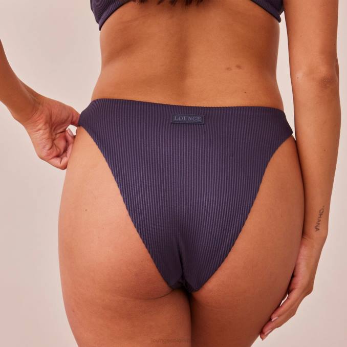 calzoncillos triangulares de canalé mujer azul carbón Lounge ropa interior R88Z514