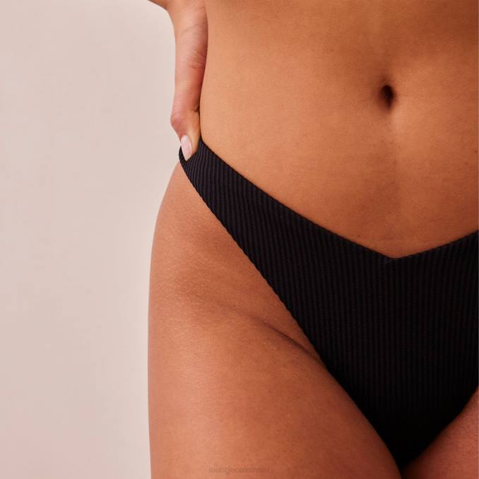 calzoncillos triangulares de canalé mujer negro Lounge ropa interior R88Z511