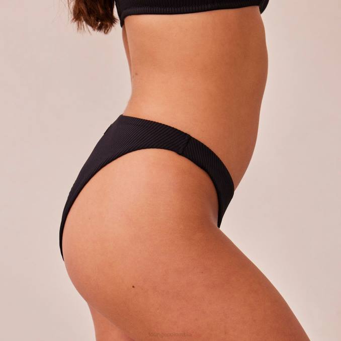 calzoncillos triangulares de canalé mujer negro Lounge ropa interior R88Z511