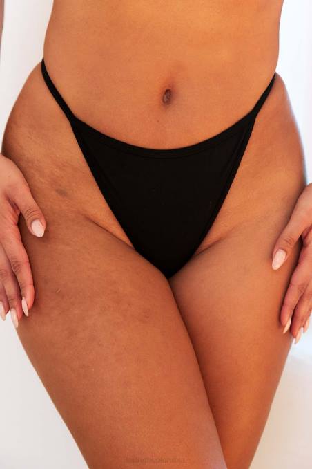 tanga de lujo mujer negro Lounge ropa interior R88Z591