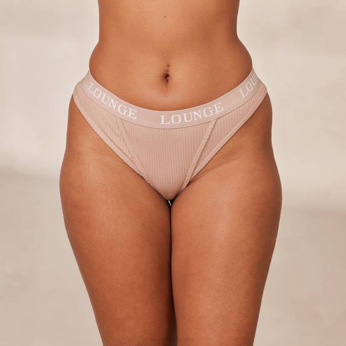 tanga acanalado ultra confort mujer gris pardo Lounge ropa interior R88Z746