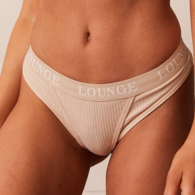 tanga acanalado ultra confort mujer latté Lounge ropa interior R88Z740