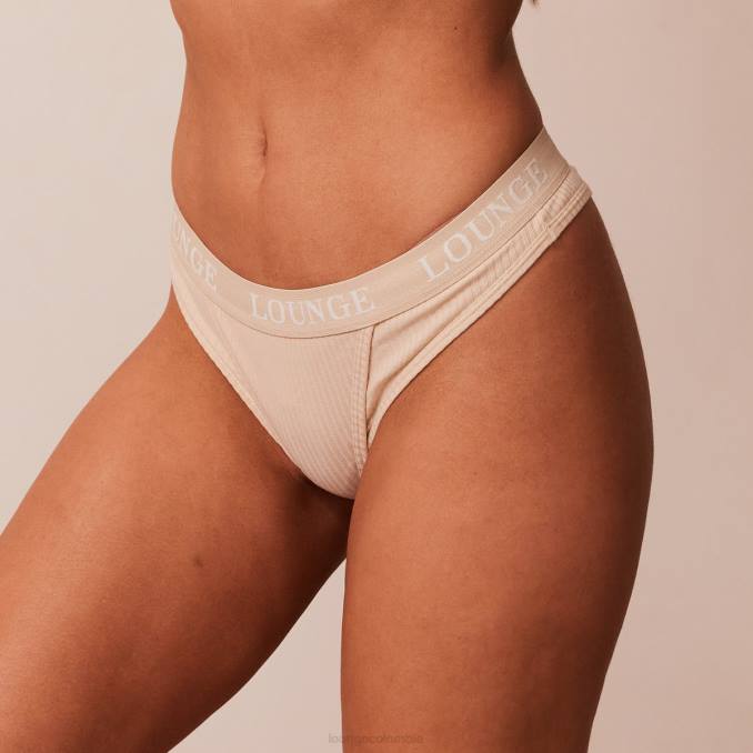 tanga acanalado ultra confort mujer latté Lounge ropa interior R88Z740