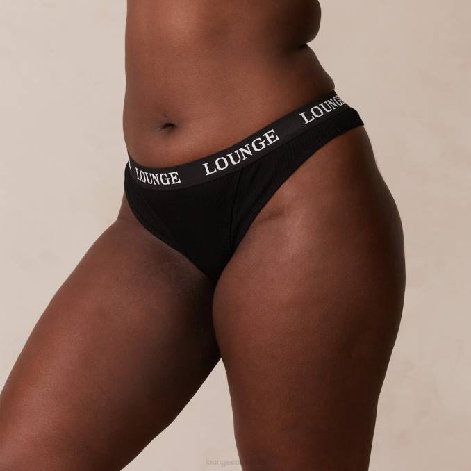 tanga acanalado ultra confort mujer negro Lounge ropa interior R88Z730