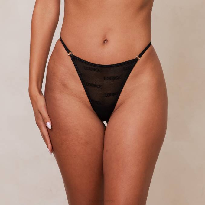 tanga de malla atrevida mujer negro Lounge ropa interior R88Z714