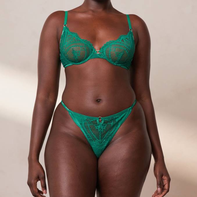 Charmed Balconette conjunto de sujetador y tanga/braguitas mujer Esmeralda Lounge ropa interior R88Z15