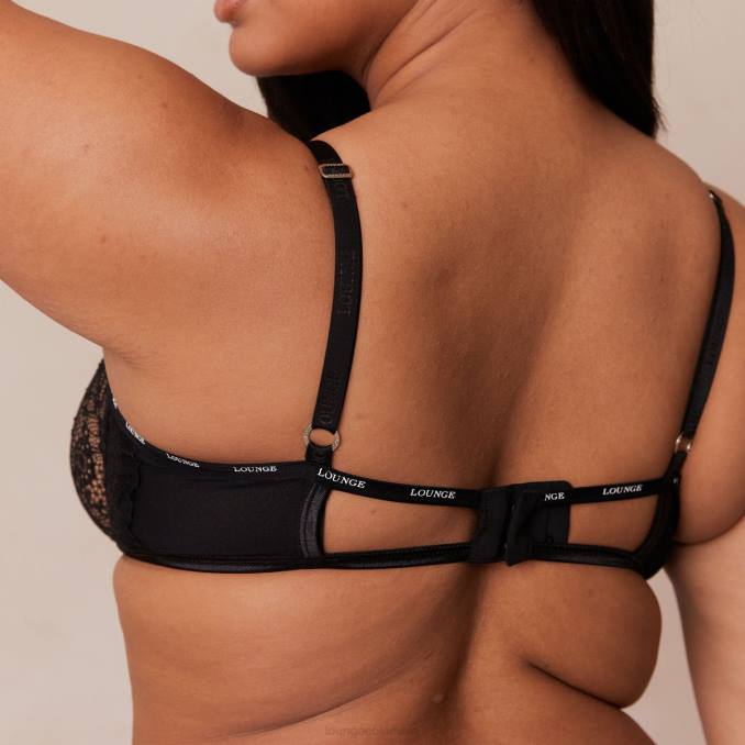 Charmed Balconette conjunto de sujetador y tanga/braguitas mujer negro Lounge ropa interior R88Z16