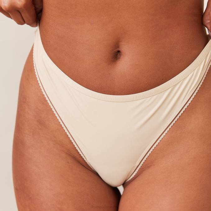 Conjunto cómodo de tanga y sujetador estilo camiseta push-up mujer latté Lounge ropa interior R88Z162