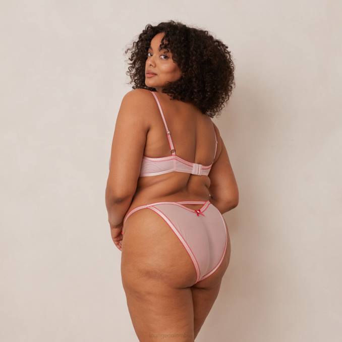 Conjunto de sujetador balconette y tanga/braguitas con bordado floral mujer rosa Lounge ropa interior R88Z109