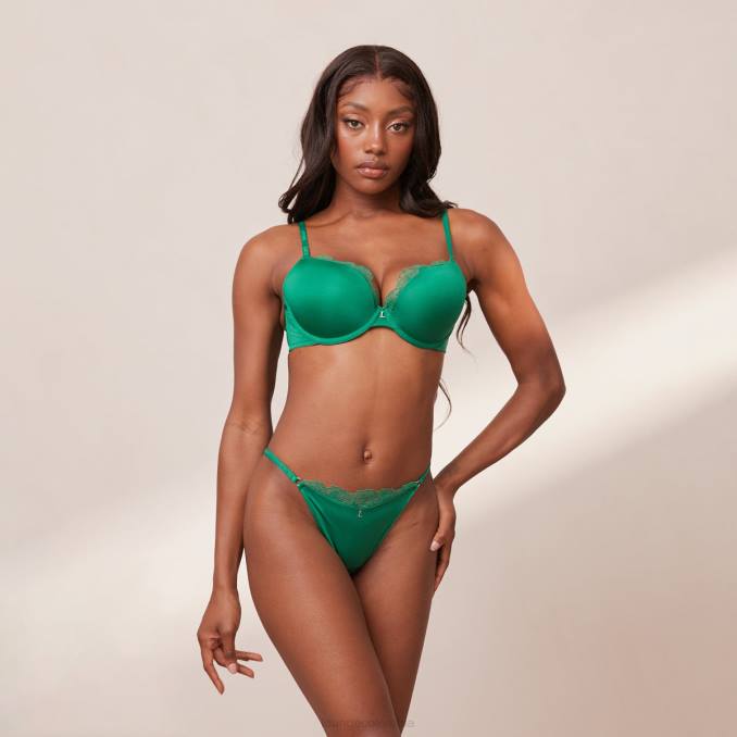 Conjunto de sujetador push-up antigravedad y tanga/braguita mujer Esmeralda Lounge ropa interior R88Z136