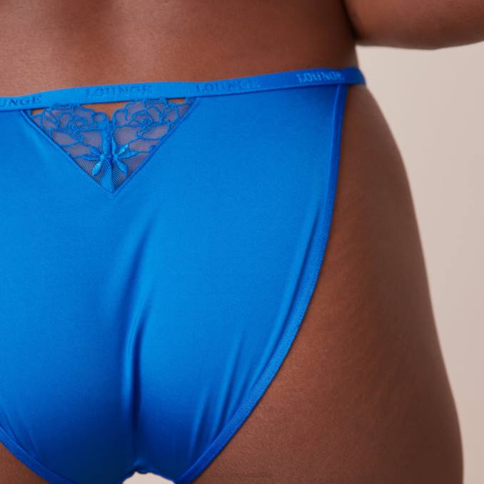 Conjunto de sujetador push-up antigravedad y tanga/braguita mujer azul cobalto Lounge ropa interior R88Z110