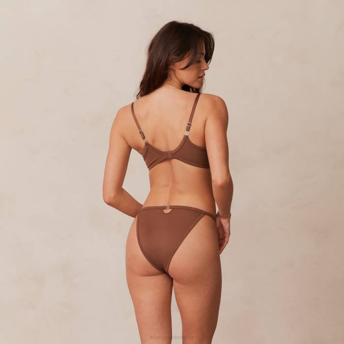 Conjunto de sujetador push-up esculpido y tanga/braguitas mujer castaña Lounge ropa interior R88Z96