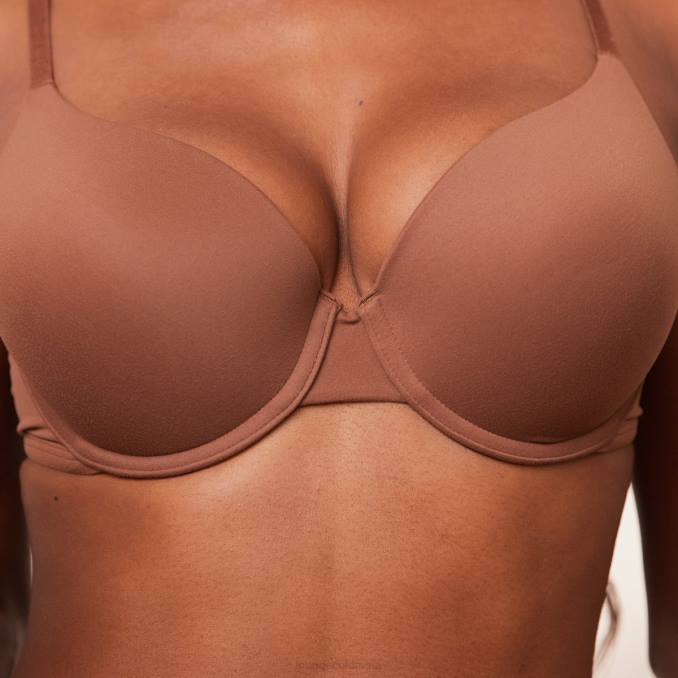 Conjunto de sujetador push-up esculpido y tanga/braguitas mujer castaña Lounge ropa interior R88Z96