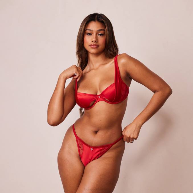 Conjunto de sujetador y tanga Cherish Balconette mujer granate Lounge ropa interior R88Z140