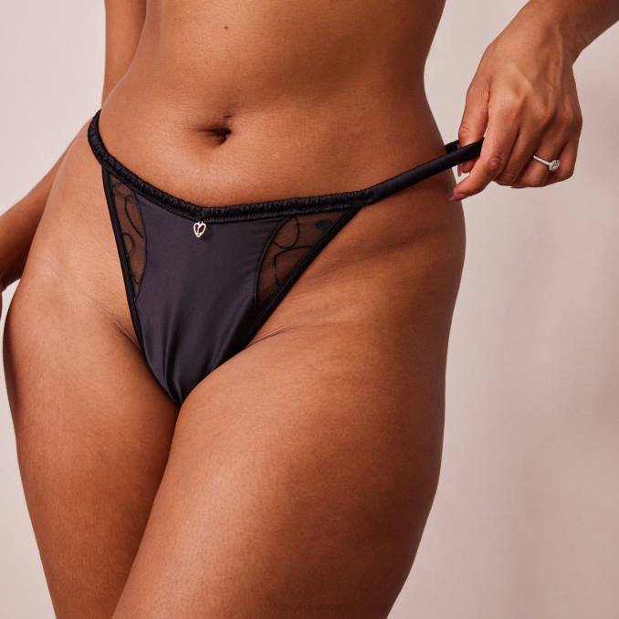 Conjunto de sujetador y tanga Cherish Balconette mujer negro Lounge ropa interior R88Z142