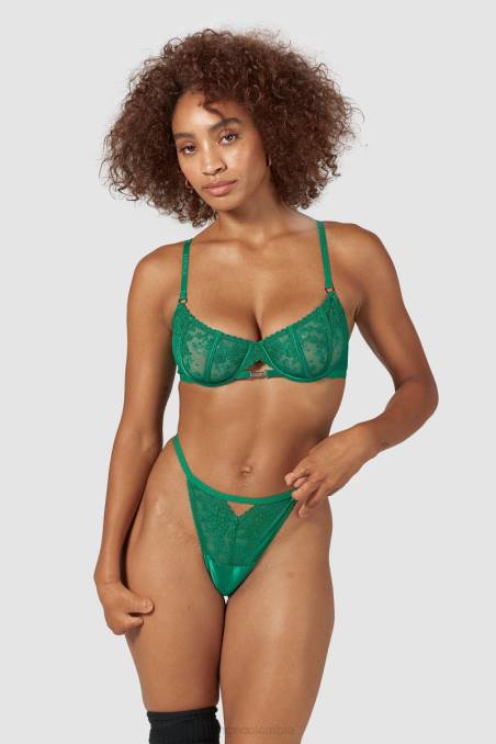 Conjunto de sujetador y tanga/bragas Flirt Balconette mujer Esmeralda Lounge ropa interior R88Z160