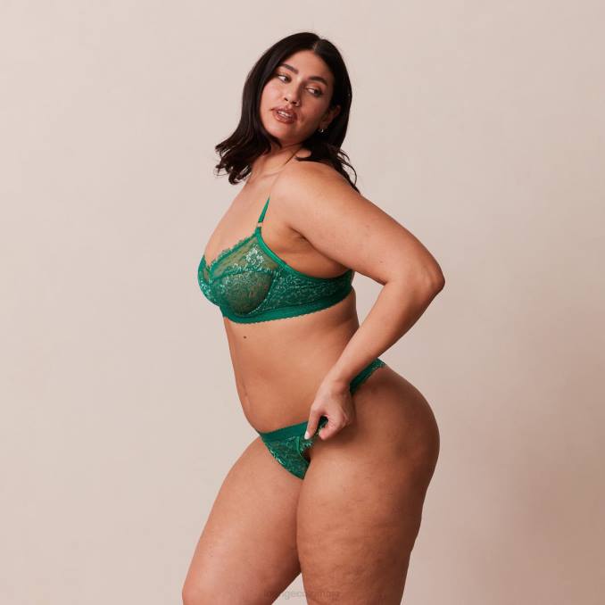 Conjunto de sujetador y tanga/braguita de balcón Wish mujer Esmeralda Lounge ropa interior R88Z101