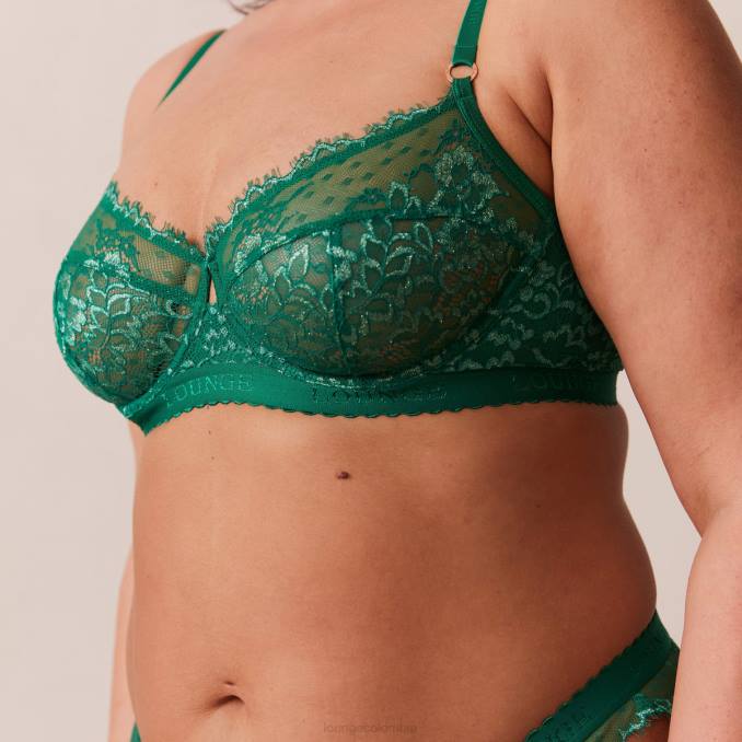 Conjunto de sujetador y tanga/braguita de balcón Wish mujer Esmeralda Lounge ropa interior R88Z101