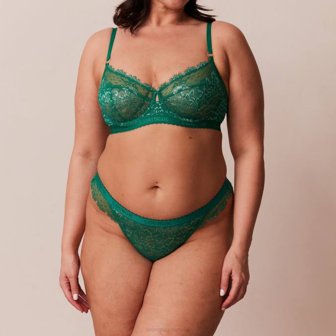 Conjunto de sujetador y tanga/braguita de balcón Wish mujer Esmeralda Lounge ropa interior R88Z101