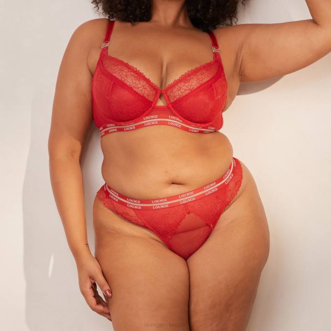 Conjunto de sujetador y tanga/braguitas Vogue Balcón mujer granate Lounge ropa interior R88Z68