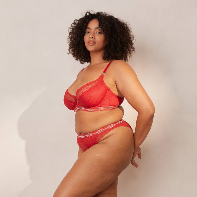 Conjunto de sujetador y tanga/braguitas Vogue Balcón mujer granate Lounge ropa interior R88Z68