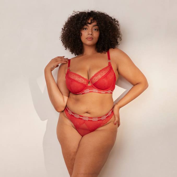 Conjunto de sujetador y tanga/braguitas Vogue Balcón mujer granate Lounge ropa interior R88Z68