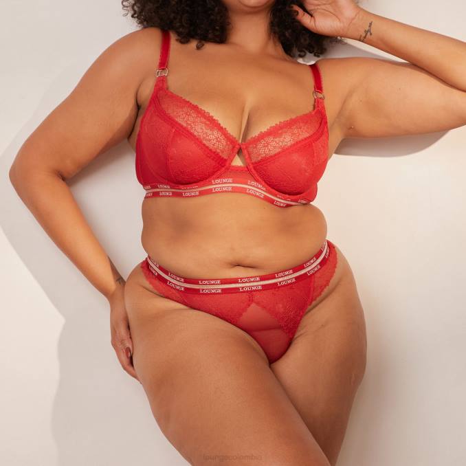 Conjunto de sujetador y tanga/braguitas Vogue Balcón mujer granate Lounge ropa interior R88Z68