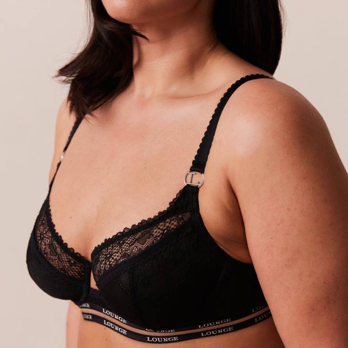 Conjunto de sujetador y tanga/braguitas Vogue Balcón mujer negro Lounge ropa interior R88Z69