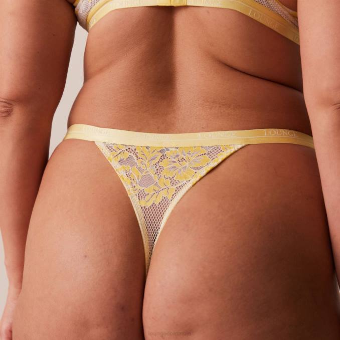Conjunto de sujetador y tanga/braguitas de lujo para balcón mujer limón Lounge ropa interior R88Z21