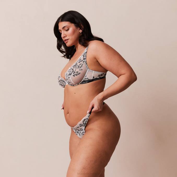 Conjunto de sujetador y tanga/braguitas de lujo para balcón mujer negro Lounge ropa interior R88Z4