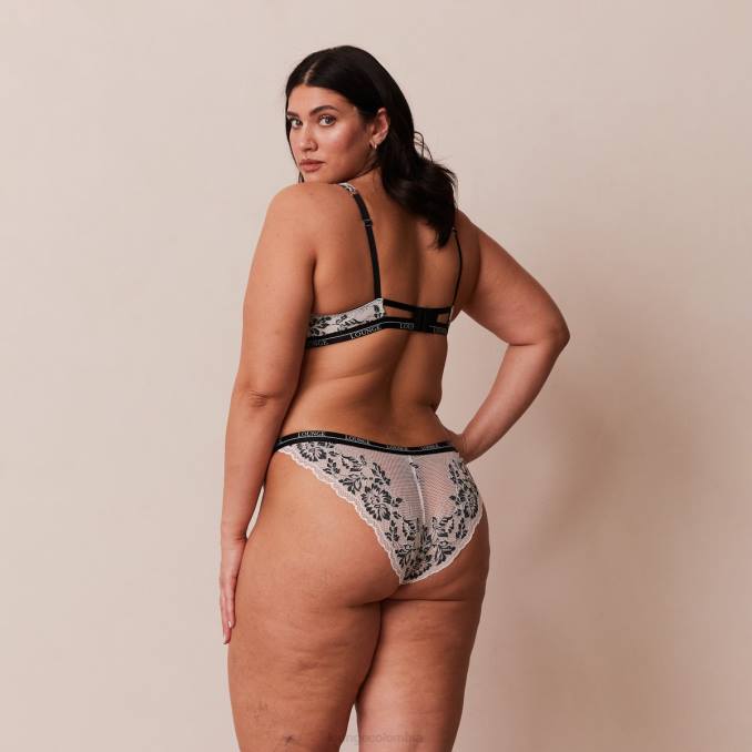 Conjunto de sujetador y tanga/braguitas de lujo para balcón mujer negro Lounge ropa interior R88Z4