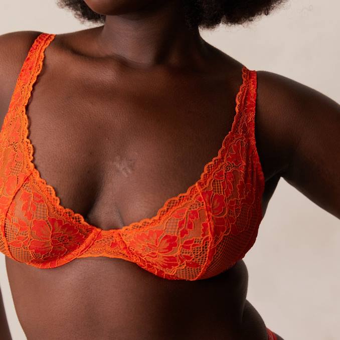 Conjunto de sujetador y tanga/braguitas de lujo para balcón mujer rojo Lounge ropa interior R88Z49