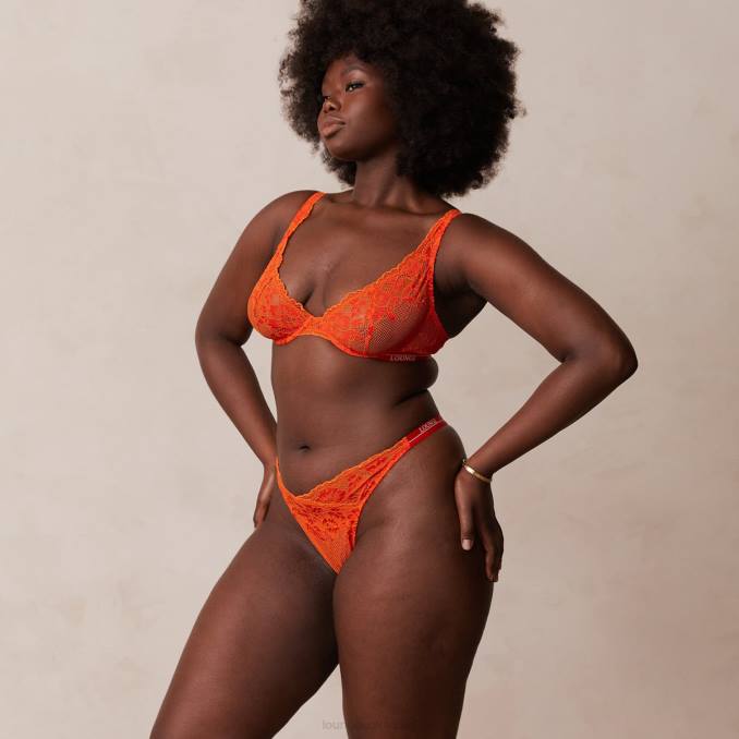 Conjunto de sujetador y tanga/braguitas de lujo para balcón mujer rojo Lounge ropa interior R88Z49