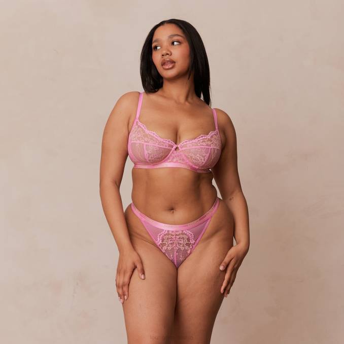 Conjunto de tanga y sujetador balconette con flores en dos tonos mujer rosa Lounge ropa interior R88Z33