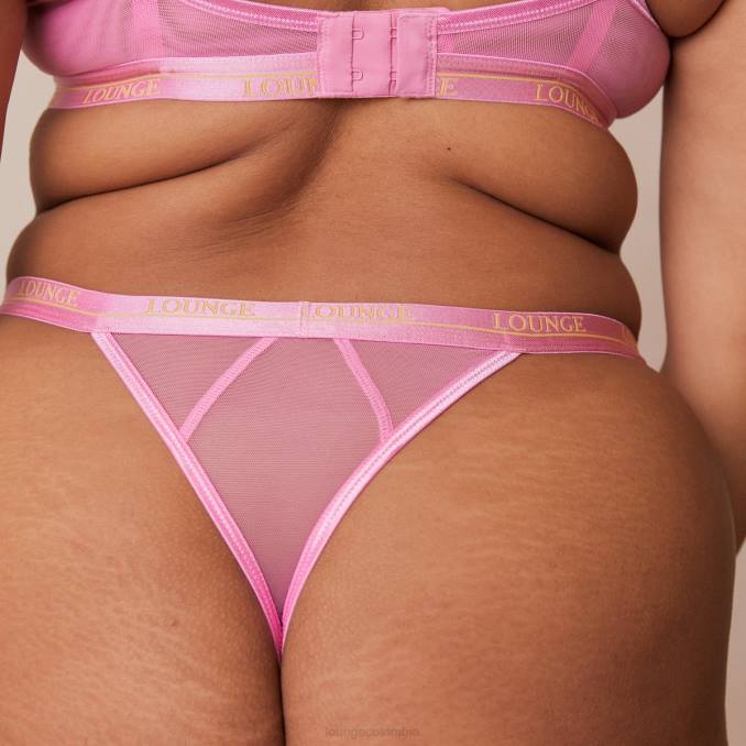 Conjunto de tanga y sujetador balconette con flores en dos tonos mujer rosa Lounge ropa interior R88Z33