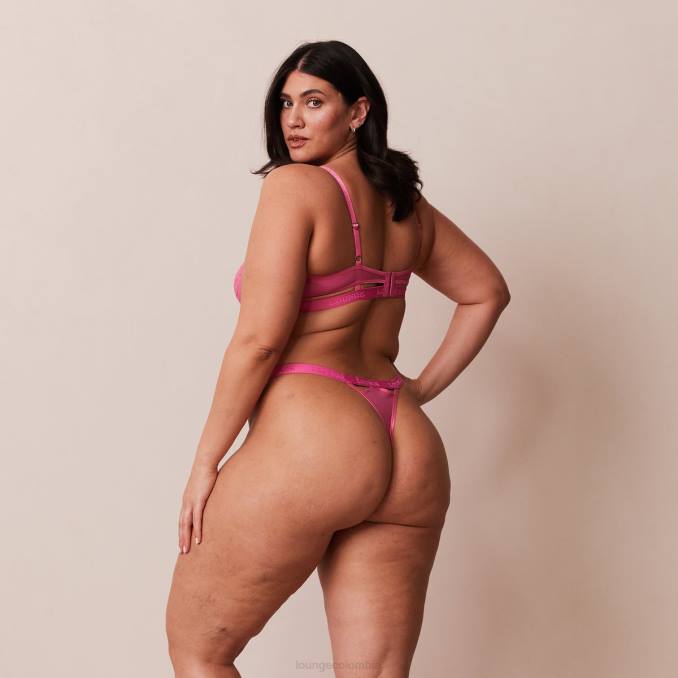 conjunto de sujetador y tanga Grace mujer Rosa caliente Lounge ropa interior R88Z58