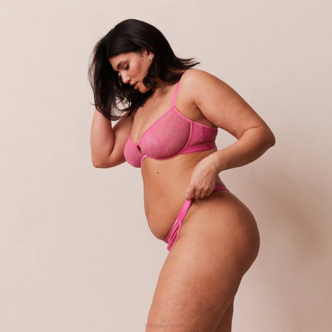 conjunto de sujetador y tanga Grace mujer Rosa caliente Lounge ropa interior R88Z58