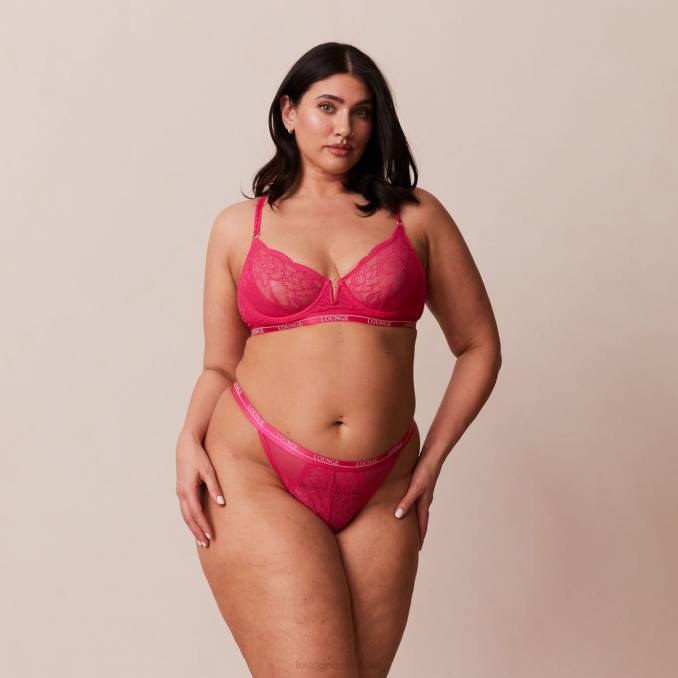 conjunto de sujetador y tanga royal balconette mujer Rosa caliente Lounge ropa interior R88Z56