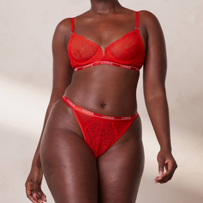 conjunto de sujetador y tanga royal balconette mujer rojo Lounge ropa interior R88Z50