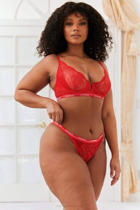 conjunto de sujetador y tanga royal balconette mujer rojo Lounge ropa interior R88Z65