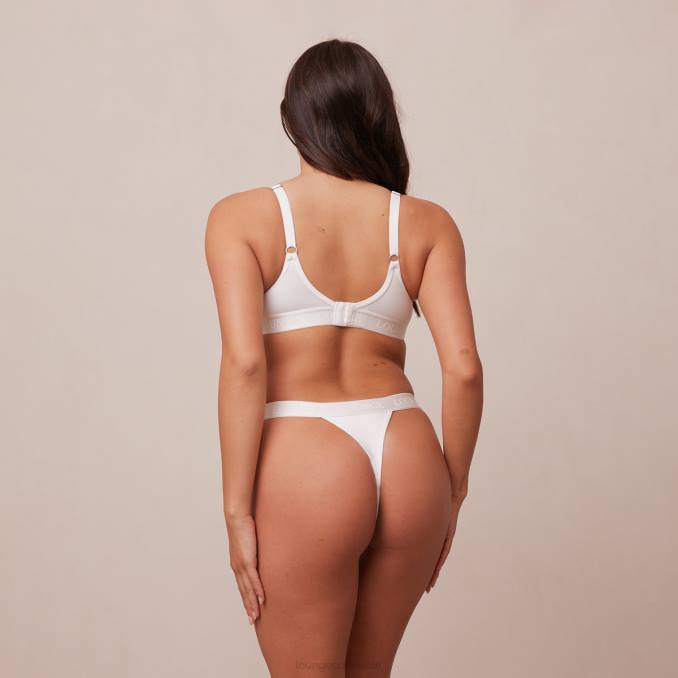 elegante conjunto de sujetador y tanga/braguitas mujer blanco Lounge ropa interior R88Z105