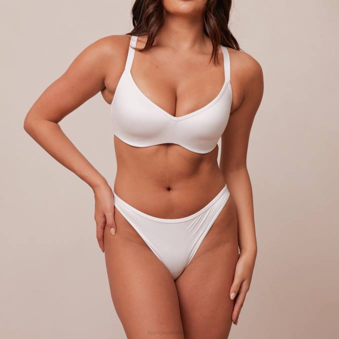 elegante conjunto de sujetador y tanga/braguitas mujer blanco Lounge ropa interior R88Z105