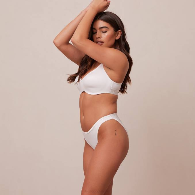 elegante conjunto de sujetador y tanga/braguitas mujer blanco Lounge ropa interior R88Z105