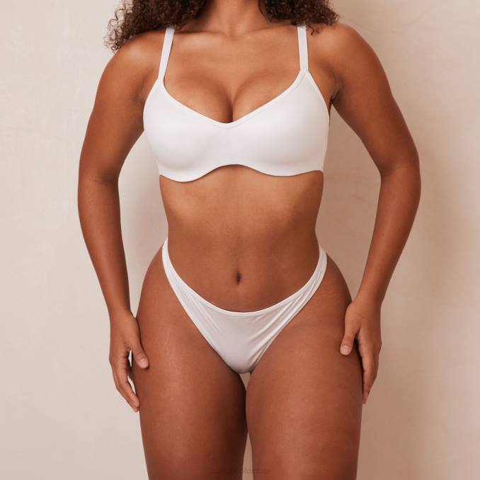 elegante conjunto de sujetador y tanga/braguitas mujer blanco Lounge ropa interior R88Z105