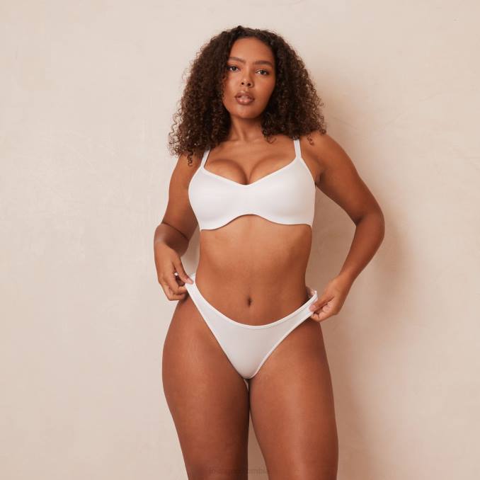 elegante conjunto de sujetador y tanga/braguitas mujer blanco Lounge ropa interior R88Z105