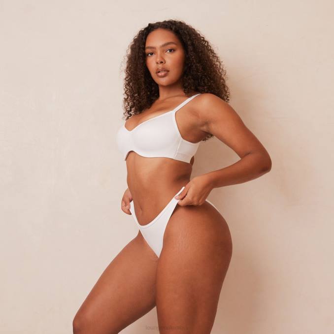 elegante conjunto de sujetador y tanga/braguitas mujer blanco Lounge ropa interior R88Z105