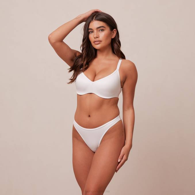 elegante conjunto de sujetador y tanga/braguitas mujer blanco Lounge ropa interior R88Z105