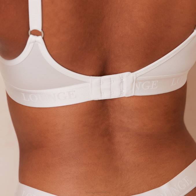 elegante conjunto de sujetador y tanga/braguitas mujer blanco Lounge ropa interior R88Z105